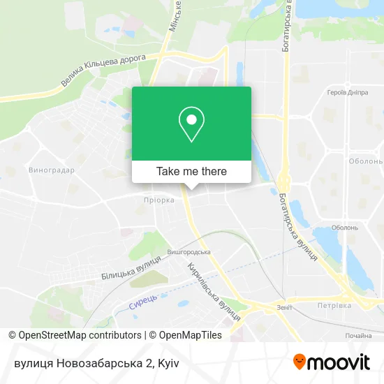 Карта вулиця Новозабарська 2