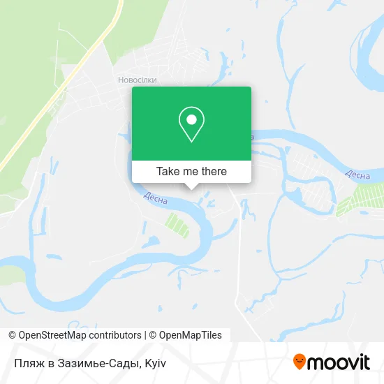 Карта Пляж в Зазимье-Сады