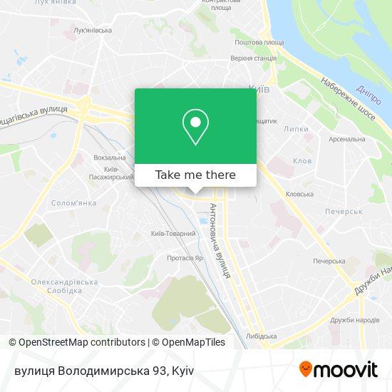 Карта вулиця Володимирська 93