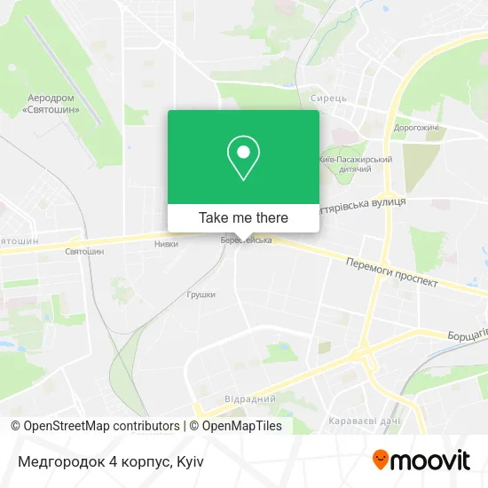Карта Медгородок 4 корпус