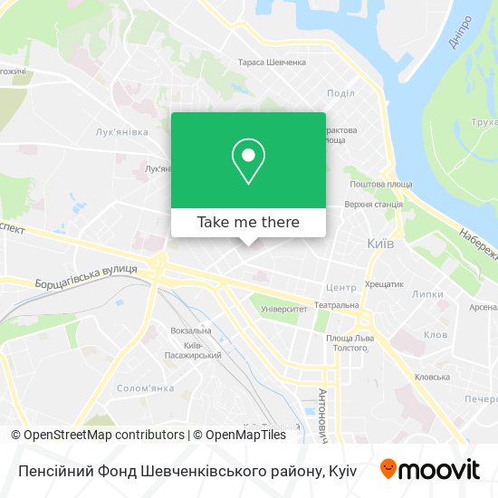 Карта Пенсійний Фонд Шевченківського району