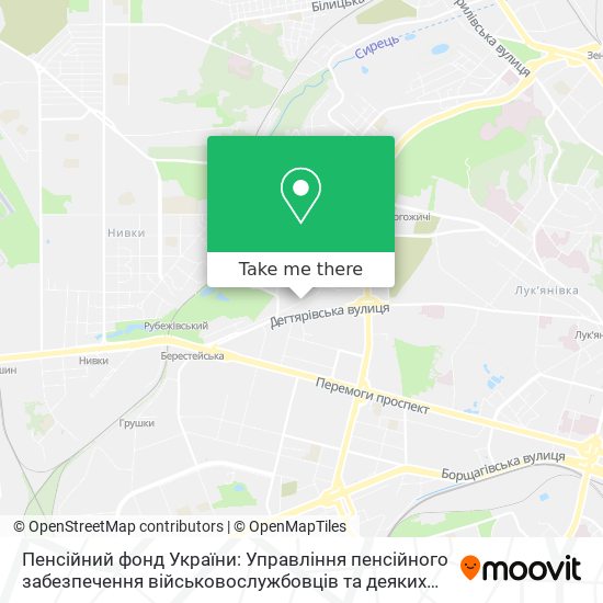 Пенсійний фонд України: Управління пенсійного забезпечення військовослужбовців та деяких інших кате map
