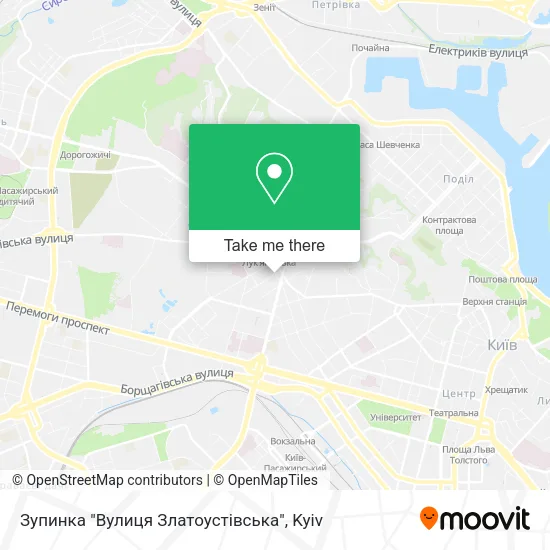 Карта Зупинка "Вулиця Златоустівська"