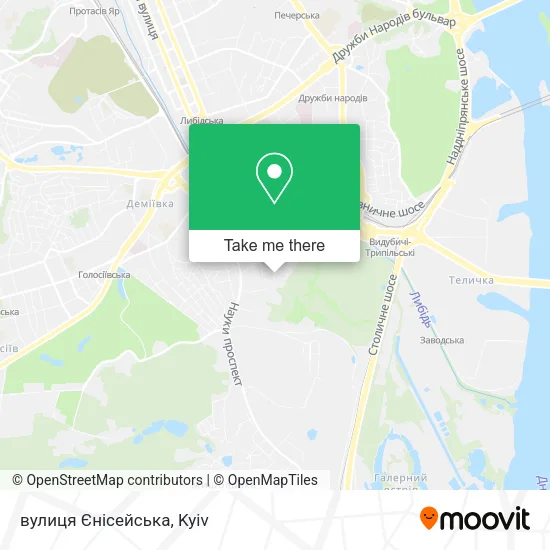 Карта вулиця Єнісейська