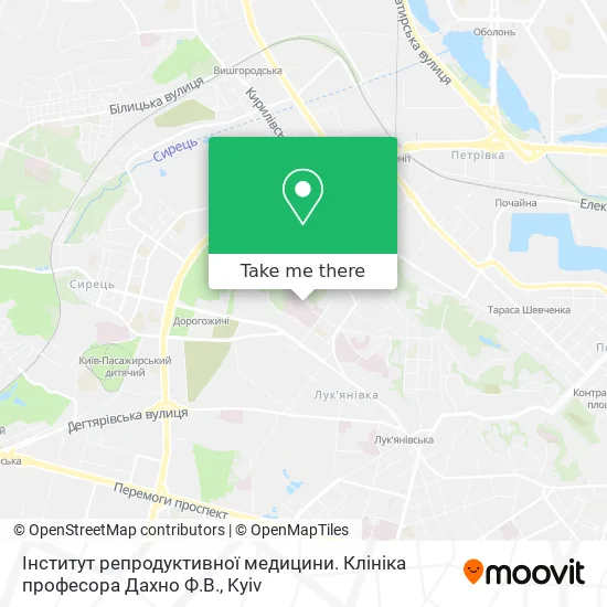 Iнститут репродуктивноï медицини. Клiнiка професора Дахно Ф.В. map