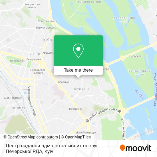 Карта Центр надання адміністративних послуг Печерської РДА