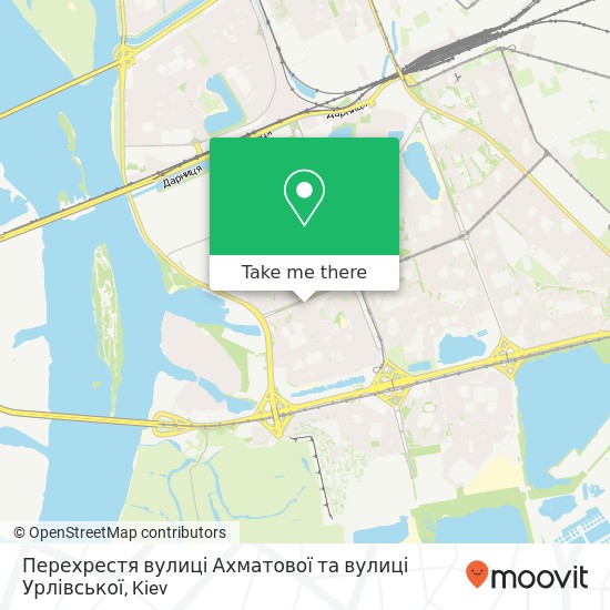 Перехрестя вулиці Ахматової та вулиці Урлівської map