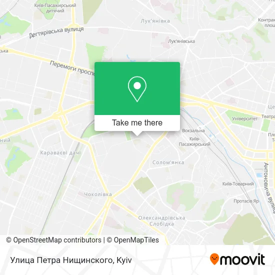 Карта Улица Петра Нищинского