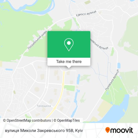 Карта вулиця Миколи Закревського 95В