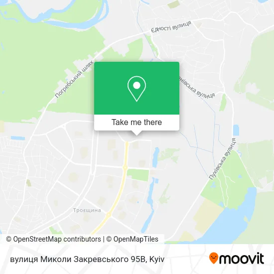 Карта вулиця Миколи Закревського 95В