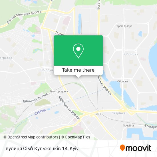 Карта вулиця Сім'ї Кульженків 14