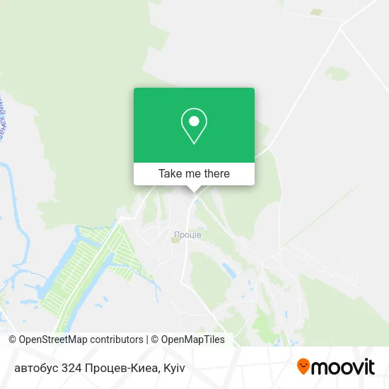 Карта автобус 324 Процев-Киеа