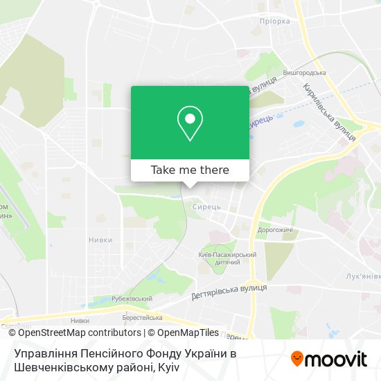 Управління Пенсійного Фонду України в Шевченківському районі map