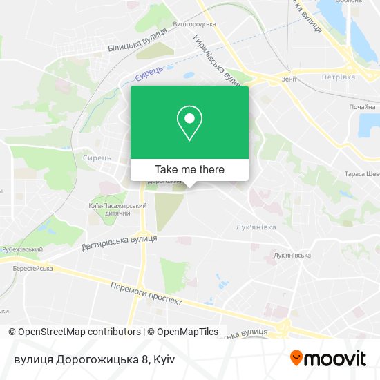 Карта вулиця Дорогожицька 8