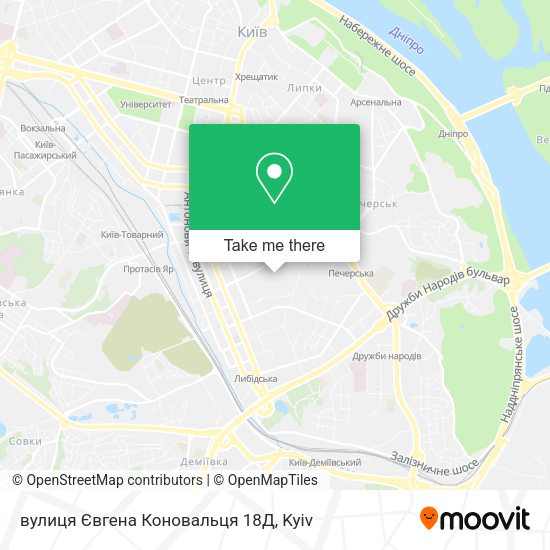 Карта вулиця Євгена Коновальця 18Д