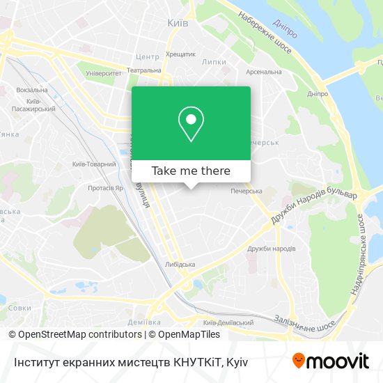 Інститут екранних мистецтв КНУТКіТ map