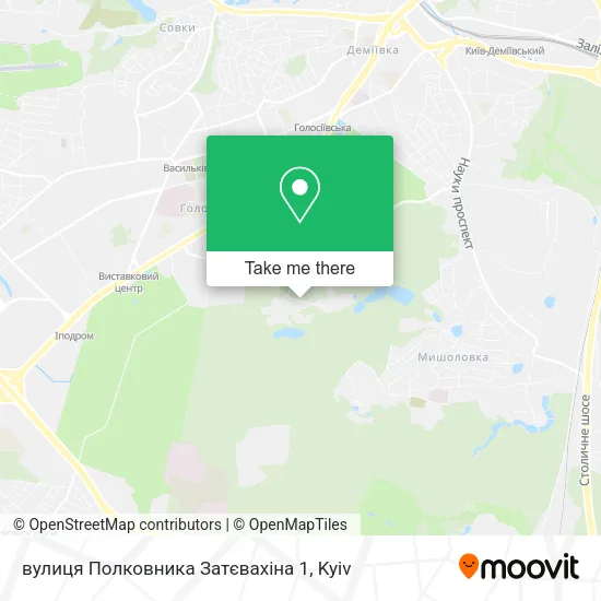 Карта вулиця Полковника Затєвахіна 1
