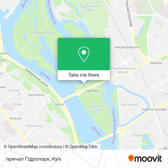 Карта причал Гідропарк