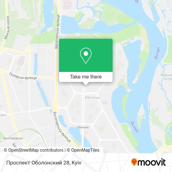 Карта Проспект Оболонский 28