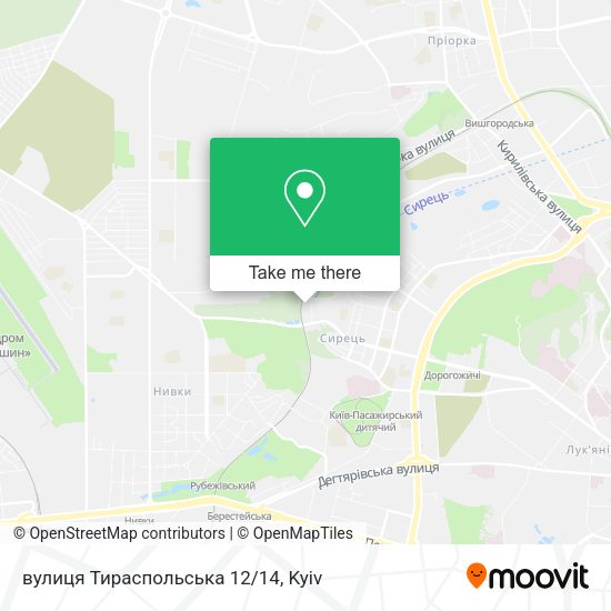 Карта вулиця Тираспольська 12/14