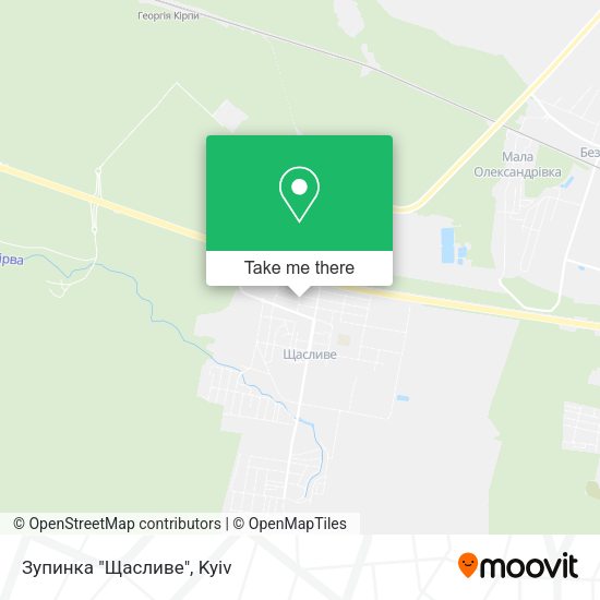 Карта Зупинка "Щасливе"