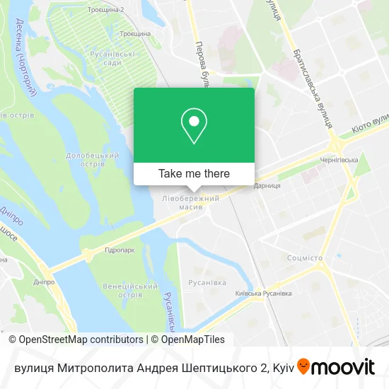 Карта вулиця Митрополита Андрея Шептицького 2