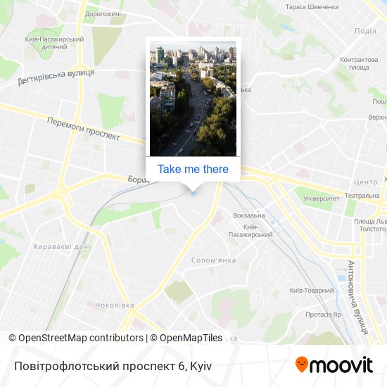 Карта Повітрофлотський проспект 6
