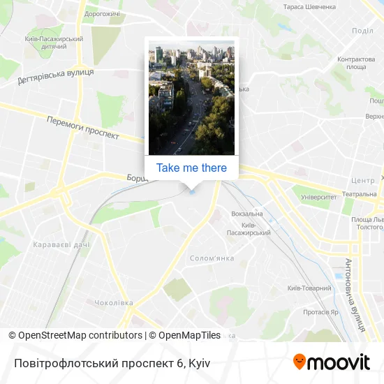 Карта Повітрофлотський проспект 6