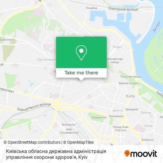 Карта Київська обласна державна адміністрація управління охорони здоров'я