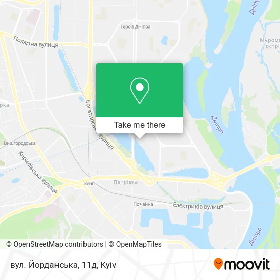Карта вул. Йорданська, 11д