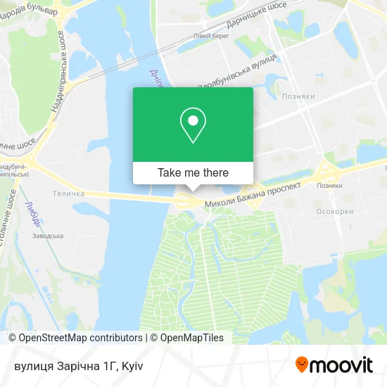 Карта вулиця Зарічна 1Г