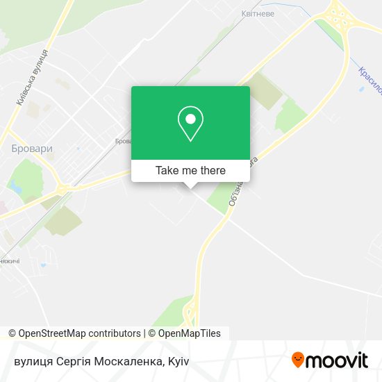 Карта вулиця Сергія Москаленка