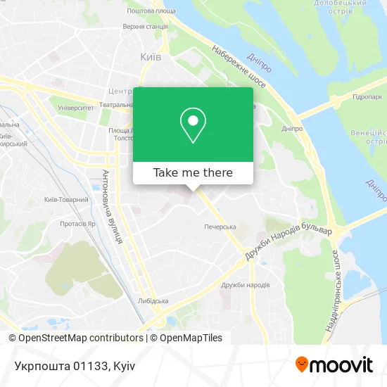 Укрпошта 01133 map