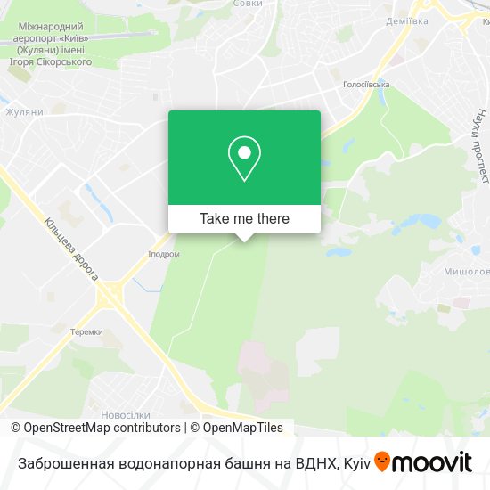 Карта Заброшенная водонапорная башня на ВДНХ