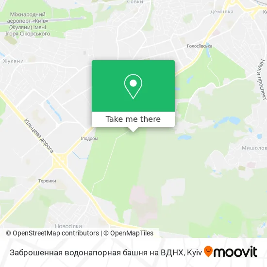 Заброшенная водонапорная башня на ВДНХ map