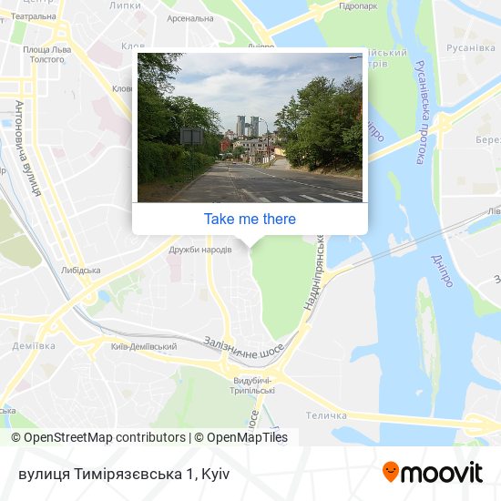 вулиця Тимірязєвська 1 map