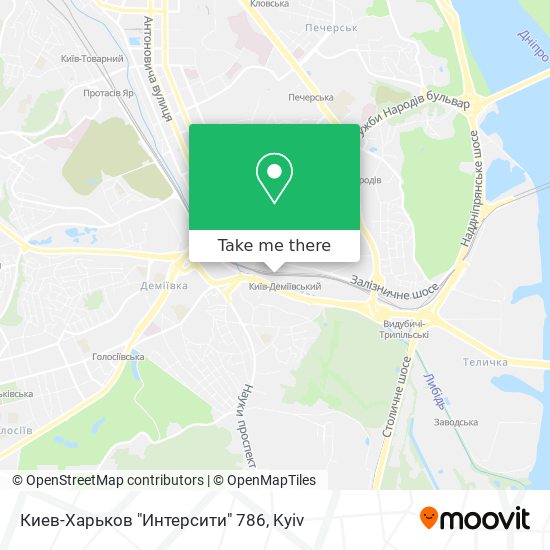 Киев-Харьков "Интерсити" 786 map