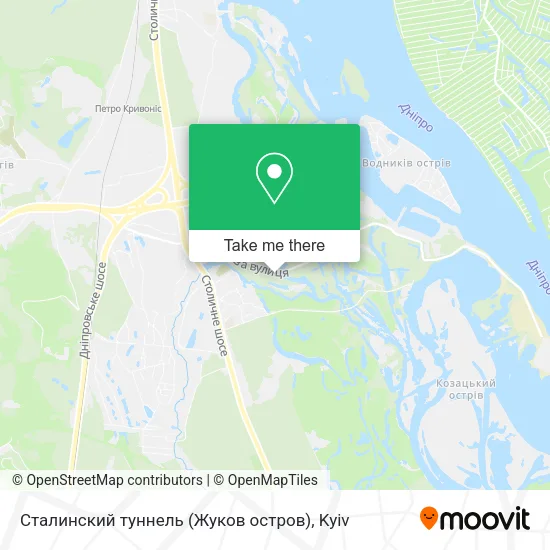 Карта Сталинский туннель (Жуков остров)