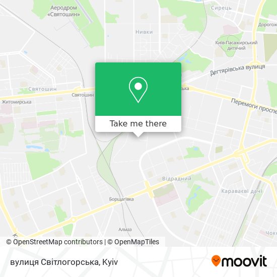 вулиця Світлогорська map