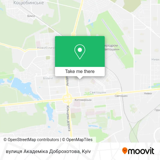 Карта вулиця Академіка Доброхотова