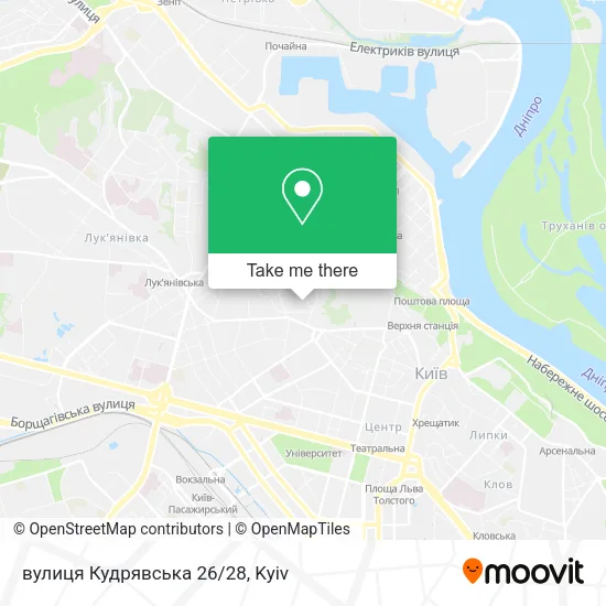 Карта вулиця Кудрявська 26/28