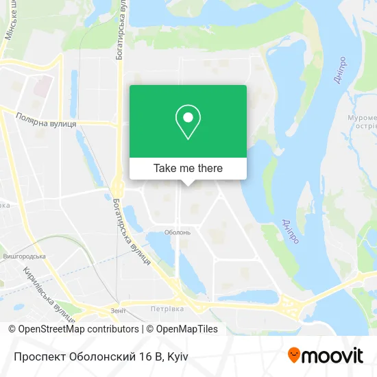 Карта Проспект Оболонский 16 В