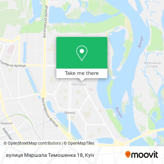 Карта вулиця Маршала Тимошенка 18