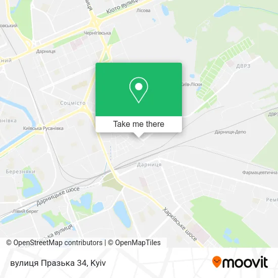 Карта вулиця Празька 34