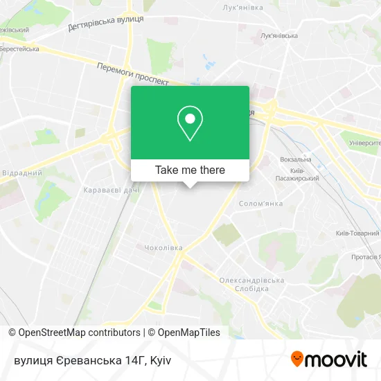 Карта вулиця Єреванська 14Г
