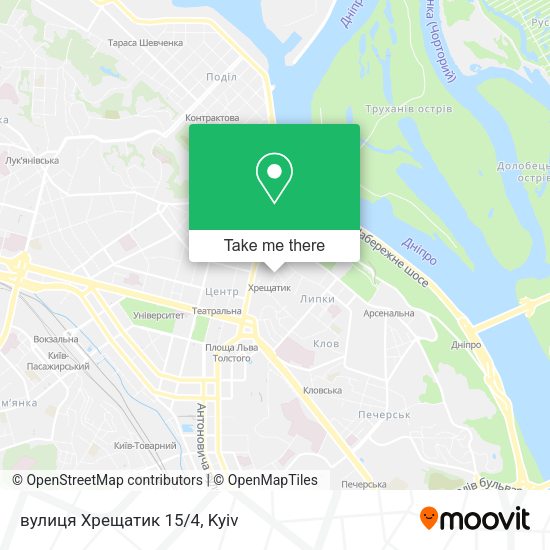 Карта вулиця Хрещатик 15/4