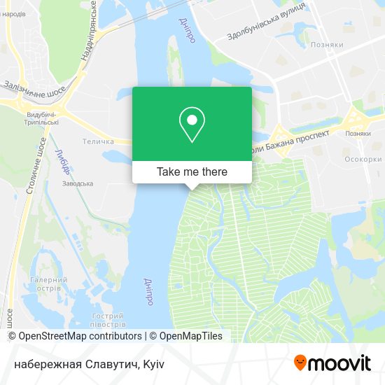 Карта набережная Славутич
