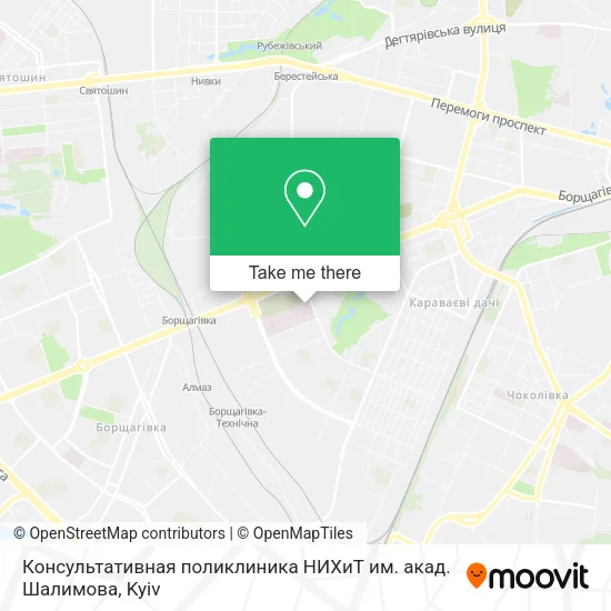 Карта Консультативная поликлиника НИХиТ им. акад. Шалимова