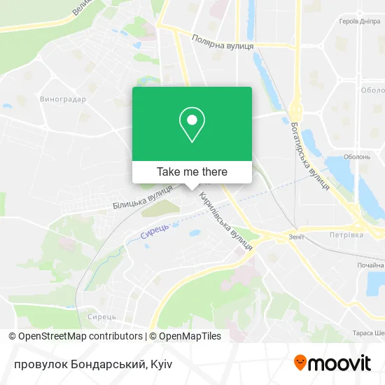 Карта провулок Бондарський