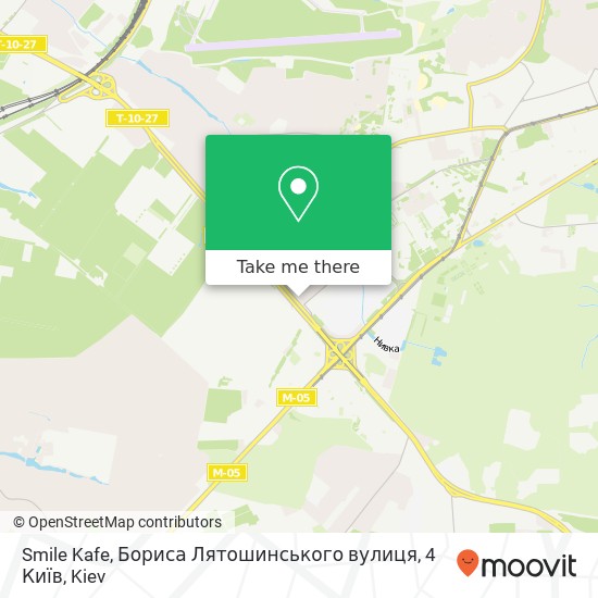 Карта Smile Kafe, Бориса Лятошинського вулиця, 4 Київ